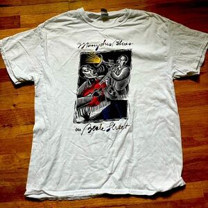 Memphis blues white graphic tee